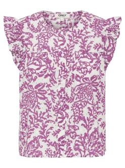 Only Onlamanda Chanee Cap Emb Top< T-Shirts & Toppe