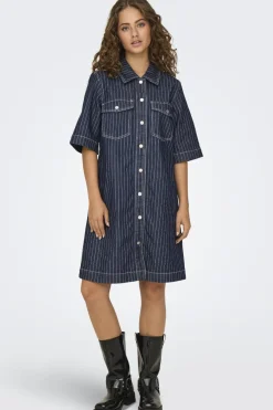 Only Onlbelle S/S Stripe Dress Gua< Kjoler|Ammevenligt Tøj