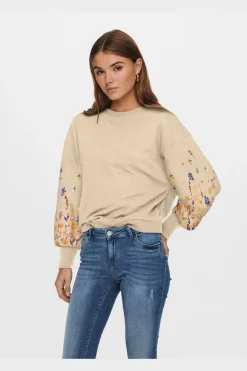 Only Onlbrooke L/S O-Neck Flower Swt< Sweatsæt & Comfy Wear|Bluser & Skjorter