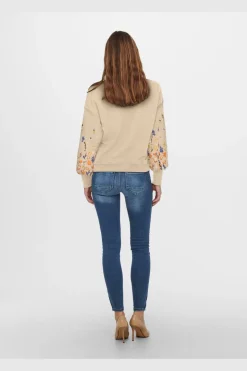 Only Onlbrooke L/S O-Neck Flower Swt< Sweatsæt & Comfy Wear|Bluser & Skjorter