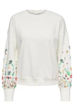 Onlbrooke L/S O-Neck Flower Swt*Only Online