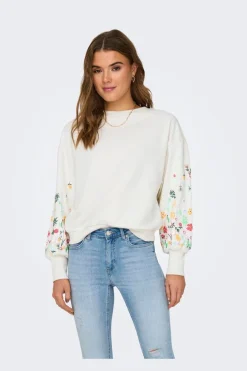 Onlbrooke L/S O-Neck Flower Swt*Only Online