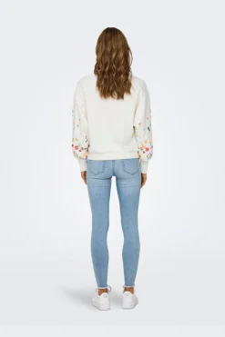 Onlbrooke L/S O-Neck Flower Swt*Only Online