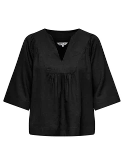 Only Onlcaro 2/4 V-Neck Linen Bl Top Cc< T-Shirts & Toppe