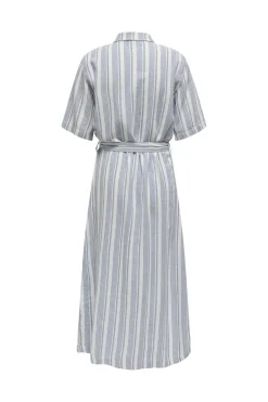 Onlcaro S/S Linen Bl Belt Dress Cc*Only Outlet