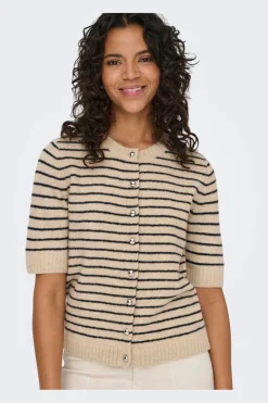 Onlchester Life Ss Stripe Cardi Cc Knt*Only Clearance