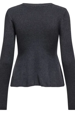 Only Onlcoco Life Ls Rib Oneck Peplum Cc Knt< Strik|Bluser & Skjorter