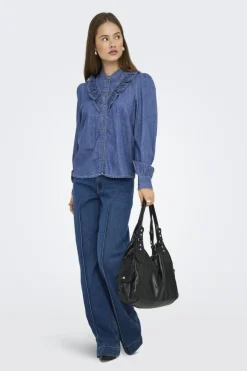 Only Onldasha-Sevigny L/S Frill Shirt Akm< Bluser & Skjorter|Ammevenligt Tøj