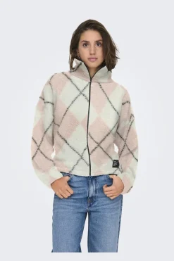 Only Onleline Life L/S Zip Teddy Swt< Overtøj & Jakker