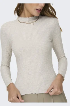 Only Onlemma L/S High Neck Top< Bluser & Skjorter