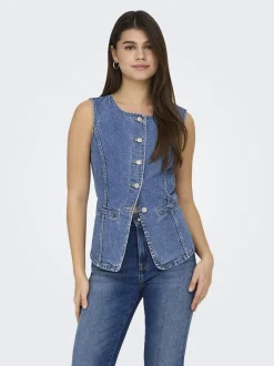 Only Onlgiulina S/L Button Waistcoat Mae< Veste|Ammevenligt Tøj