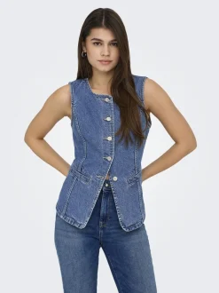 Only Onlgiulina S/L Button Waistcoat Mae< Veste|Ammevenligt Tøj