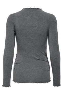 Only Onlglamour L/S Mockneck Ruching Top< T-Shirts & Toppe