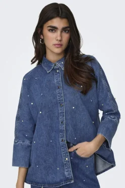 Only Onlgrace Ls Rhinestone Shirt Cro< Bluser & Skjorter