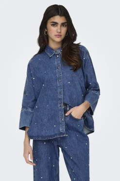 Only Onlgrace Ls Rhinestone Shirt Cro< Bluser & Skjorter