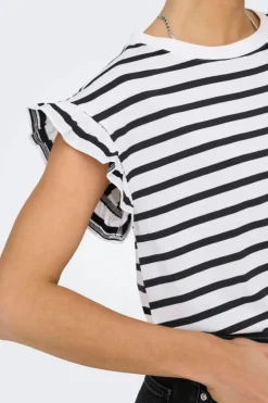 Only Onlgrape S/S Frill O-Neck Top< T-Shirts & Toppe