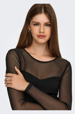 Only Onlheart-Becki L/S Mix Bodycondress< Kjoler