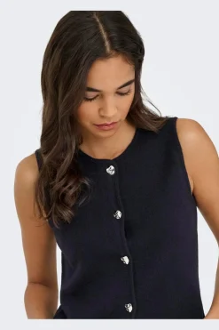 Only Onlibi Button Sl Vest Cc Knt< T-Shirts & Toppe