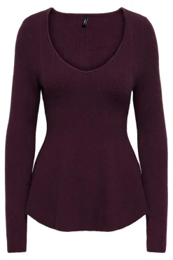 Only Onlibi Life Ls V-Neck Rib Peplum Cc Knt< Strik|Bluser & Skjorter