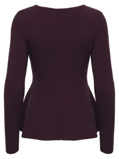 Only Onlibi Life Ls V-Neck Rib Peplum Cc Knt< Strik|Bluser & Skjorter