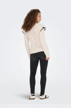 Only Onlisolde Ls Frill O-Neck Knt< Strik|Bluser & Skjorter