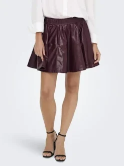 Only Onljacky Faux Leathe Skater Skirt< Nederdele