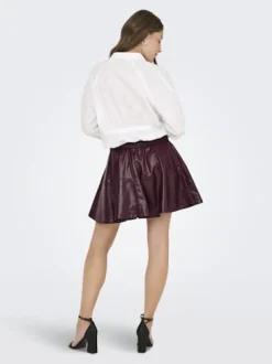 Only Onljacky Faux Leathe Skater Skirt< Nederdele
