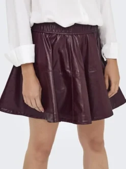 Only Onljacky Faux Leathe Skater Skirt< Nederdele