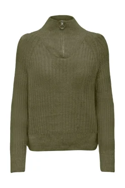 Only Onlleise Freya Ls Zip High Neck Knt< Strik|Bluser & Skjorter