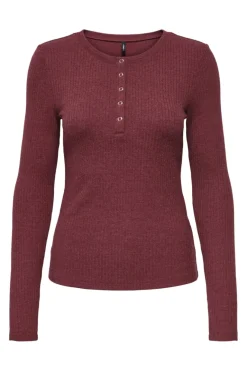 Only Onllinea L/S O-Neck Button Top Cc< T-Shirts & Toppe
