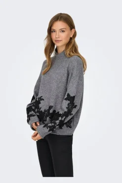 Only Onllisa Ls Highneck Detail Knt< Strik|Bluser & Skjorter