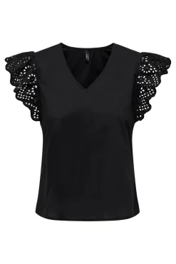 Onllou Life Emb S/S Frill Top*Only Discount