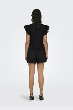 Onllou Life Emb S/S Frill Top*Only Discount