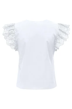 Only Onllou Life Emb S/S Frill Top< T-Shirts & Toppe