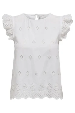 Only Onllou Life Emb S/S Open Back Top< Sæt 🛍️|T-Shirts & Toppe