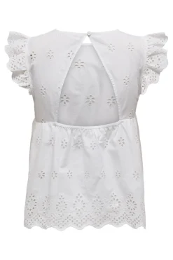 Only Onllou Life Emb S/S Open Back Top< Sæt 🛍️|T-Shirts & Toppe