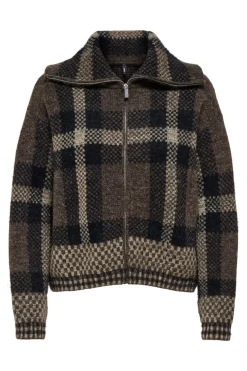 Onlmaroon Ls Zip Collar Cardigan Knt*Only Best