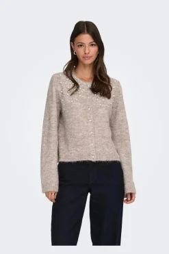 Only Onlmiggie Ls O-Neck Pearl Cardi Knt< Cardigans|Ammevenligt Tøj