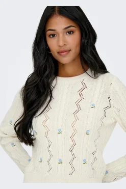 Onlrita Life Ls Embr Cable Knt*Only Clearance