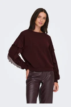 Onlscarlet L/S Flounce Swt*Only Sale