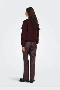 Onlscarlet L/S Flounce Swt*Only Sale