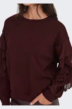 Onlscarlet L/S Flounce Swt*Only Sale