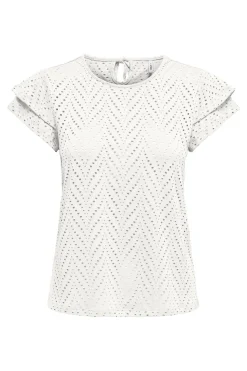 Only Onlsmilla S/S O-Neck Frill Top< T-Shirts & Toppe