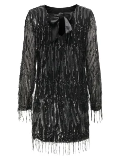 Only Onlspacy Ls Sequins Bow Dress< Kjoler