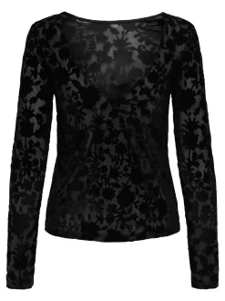 Only Onlthea L/S Flock Top< Bluser & Skjorter