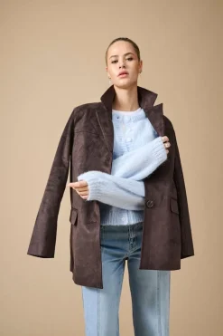 Onltulip Faux Suede Blazer Coat*Only Clearance