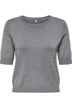 Onlvenice Life Ss Pearl O-Neck Knt*Only Online