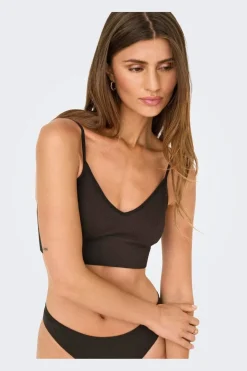 Onlvicky Rib Seamless Vneck Top Acc*Only New