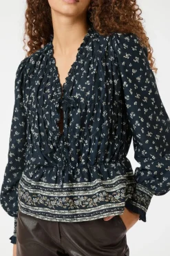 Neo Noir Ora Mini Border Blouse 164597< Bluser & Skjorter|Ammevenligt Tøj