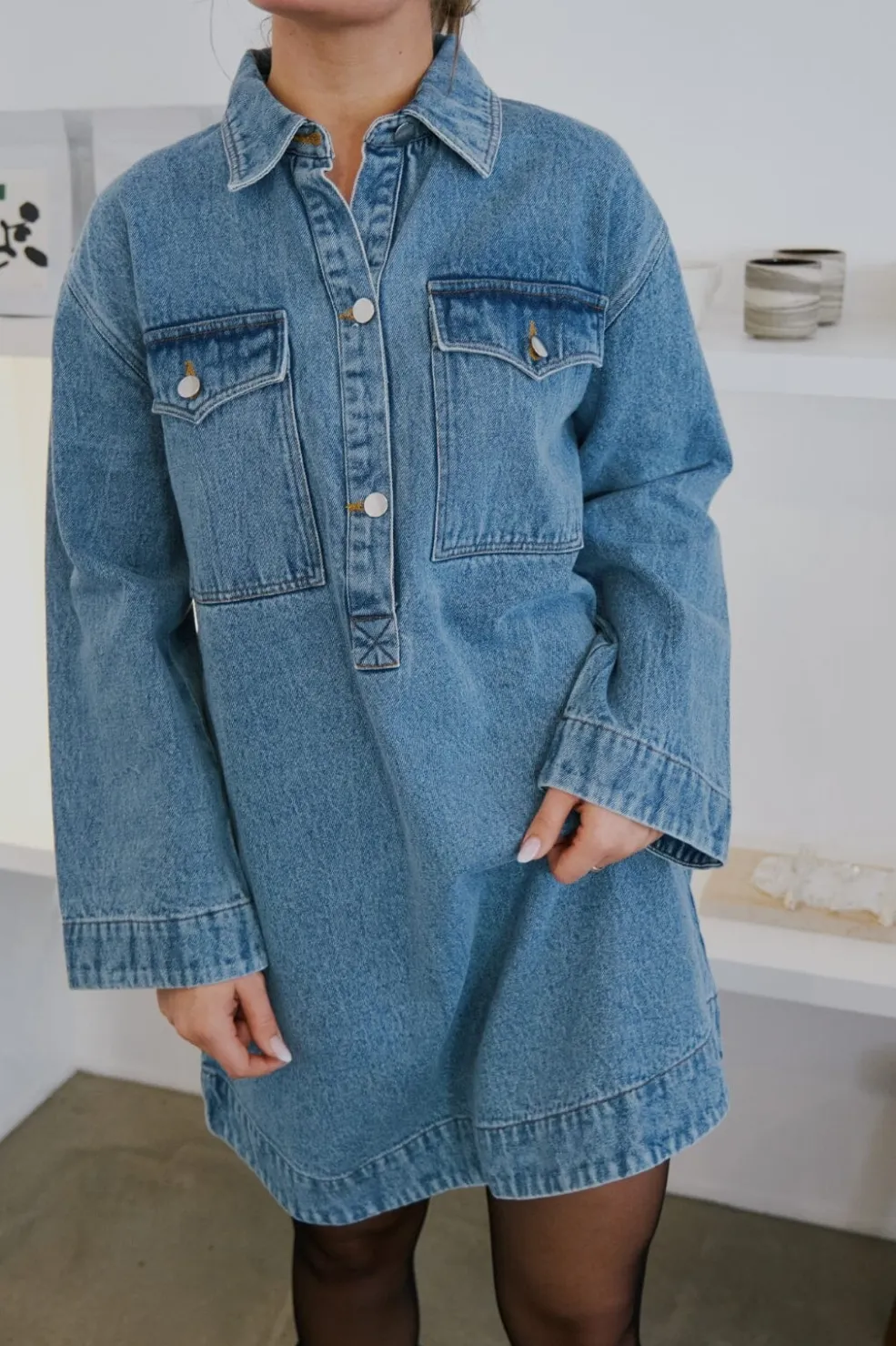 Paras Denim Dress*Neo Noir Sale